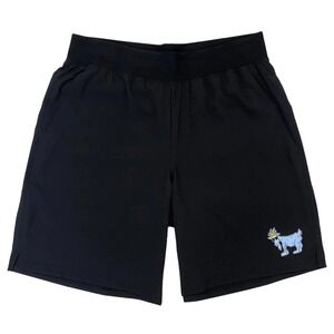 GOAT USA Youth Medium Black Athletic Performance Shorts Crowned Goat Logo